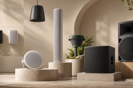 Speakers and sound systems for restaurants and retail stores