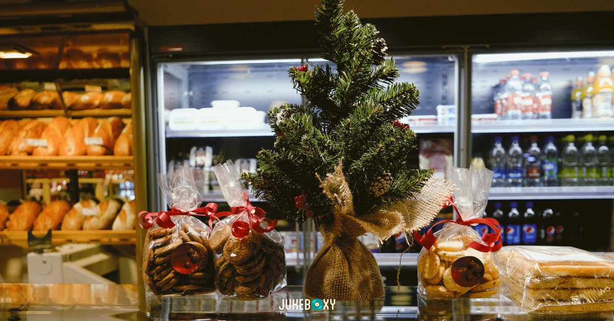 Christmas Music in Bakery Aisle